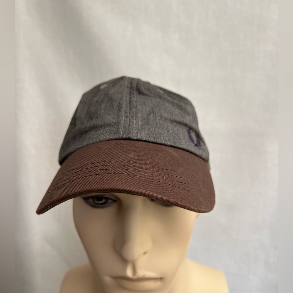 New Men's "Fred Perry" Grey/Brown Baseball Cap
